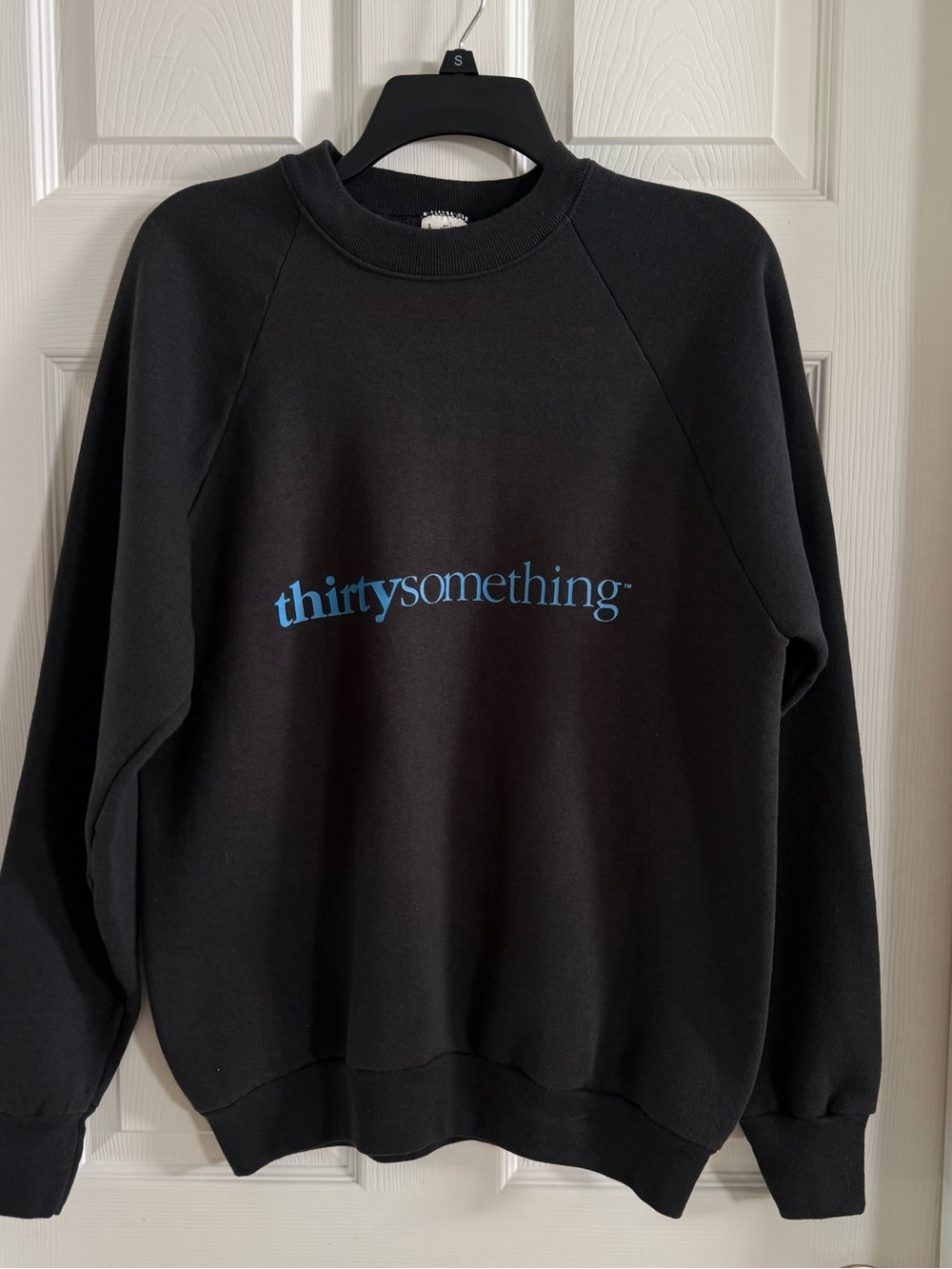 Vintage Thirty Something Fruit of the Loom Black Crewneck Sweatshirt